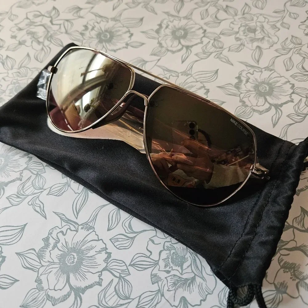 NWT Nike Outrider 62mm Mirrored Aviator Sunglasses